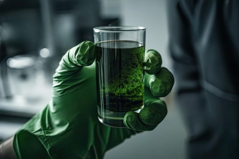 micro algae in a beaker